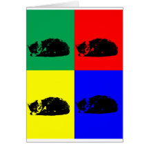 Gato de Tabby del arte pop Felicitaciones