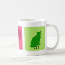 Gato del amor de la paz tazas de café