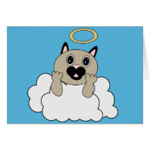 Gato del ángel en la nube felicitación