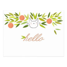 Gato del árbol anaranjado tarjetas postales