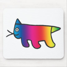Gato del arco iris tapetes de ratón