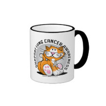 Gato del cáncer de pulmón tazas