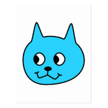 Gato del dibujo animado de la turquesa postal