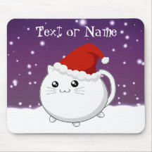 Gato del gatito del navidad de Kawaii Tapetes De Ratones