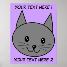 Gato del gris ahumado poster