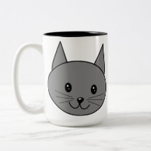 Gato del gris ahumado taza