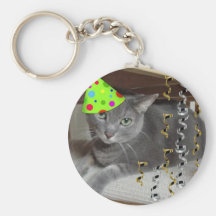 Gato del gris del juerguista llaveros
