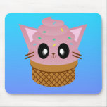 gato del helado del cono del gatito del kawaii alfombrilla de ratón