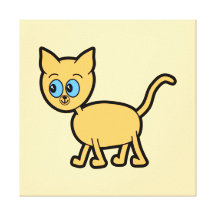 Gato del jengibre con los ojos azules lona envuelta para galerias