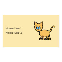 Gato del jengibre con los ojos azules tarjetas de visita
