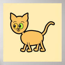 Gato del jengibre con los ojos impares poster