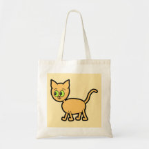 Gato del jengibre con los ojos verdes bolsas lienzo