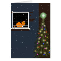 Gato del navidad felicitación
