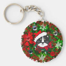 Gato del navidad llavero personalizado