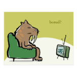 gato del sabertooth que ve la TV Postales