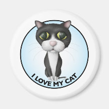 Gato del smoking - amor de I mi gato Imanes Para Frigoríficos
