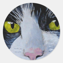Gato del smoking etiquetas redondas