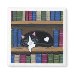 Gato del smoking que duerme en el imán del arte de imanes