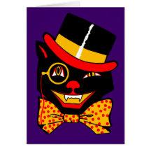Gato del sombrero de copa tarjeton