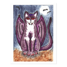 Gato del vampiro tarjeta postal