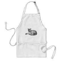 Gato del vintage delantal