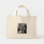 Gato del vintage en la bolsa de asas de la foto de