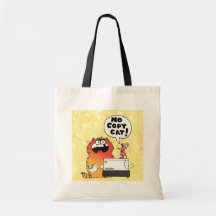 Gato divertido del dibujo animado bolsa de mano