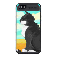 Gato en la cubierta del iPhone del viento iPhone 5 Fundas
