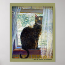 Gato en la ventana de Lora Shelley Posters