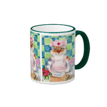 Gato, enfermera, taza del Striper de caramelo