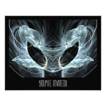 Gato extranjero. Fractal místico del arte de la fa Invitacion Personalizada