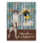Gato/gatito adaptables divertidos del café tarjeta postal