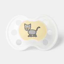Gato gris con los ojos ambarinos del color chupetes para bebes