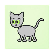 Gato gris con los ojos verdes lienzo envuelto para galerias