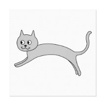 Gato gris de salto impresion en lona