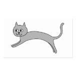 Gato gris de salto tarjeta de visita