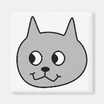 Gato gris del dibujo animado iman de frigorífico
