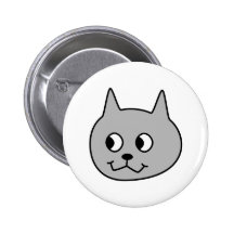Gato gris del dibujo animado pin
