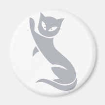 Gato gris elegante iman de frigorífico