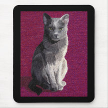 Gato gris Mousepad Tapetes De Ratón