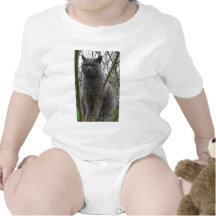 Gato gris mullido trajes de bebé