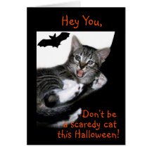 Gato Halloween de Scaredy Felicitacion