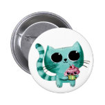 Gato lindo del gatito con la magdalena de Kawaii Pin
