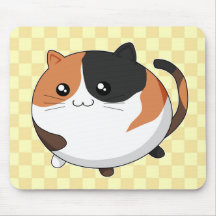 Gato lindo del gatito del calicó de Kawaii Alfombrilla De Raton