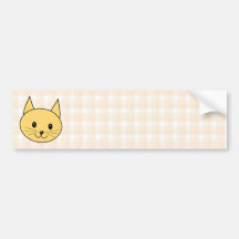 Gato lindo del jengibre. Compruebe el fondo Pegatina De Parachoque