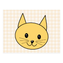 Gato lindo del jengibre. Compruebe el fondo Postal
