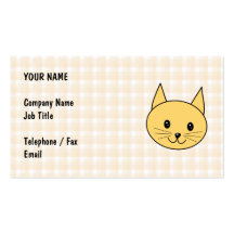 Gato lindo del jengibre. Compruebe el fondo Tarjeta Personal