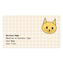 Gato lindo del jengibre. Compruebe el fondo Tarjetas De Visita