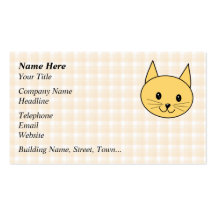 Gato lindo del jengibre. Compruebe el fondo Tarjetas De Visita