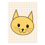 Gato lindo del jengibre. Compruebe el fondo Tarjetas De Negocios